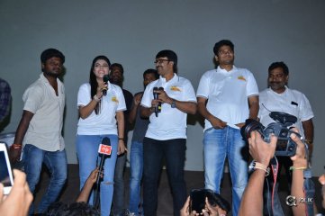 Jayammu Nischayammu Raa Movie Team At Satyam Theatre